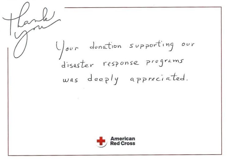 American Red Cross Thank You